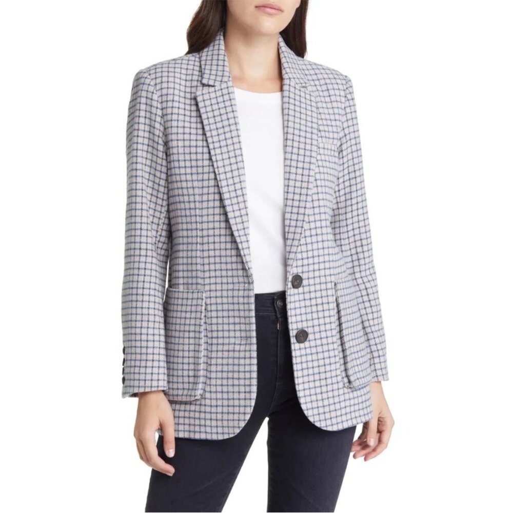 Rails Windsor Lilac Navy Plaid Blazer Size Large